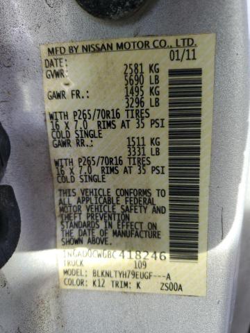 Photo 11 VIN: 1N6AD0CW6BC418246 - NISSAN FRONTIER 