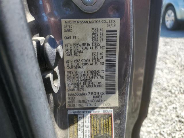 Photo 11 VIN: 1N6AD0CW8KN780938 - NISSAN FRONTIER S 