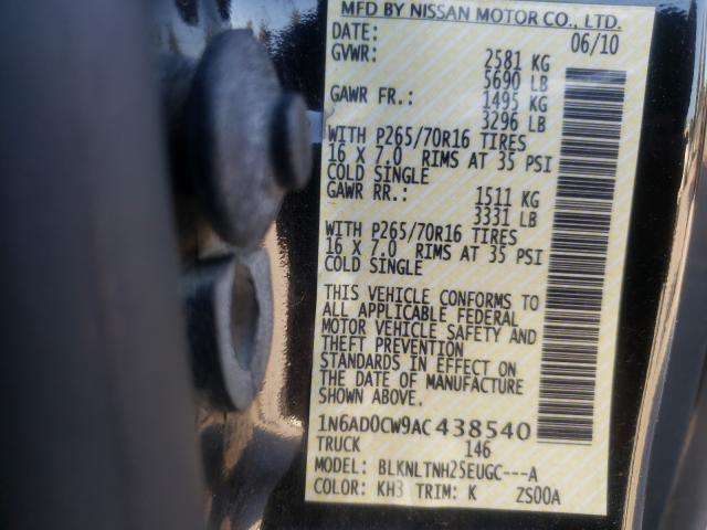 Photo 9 VIN: 1N6AD0CW9AC438540 - NISSAN FRONTIER K 