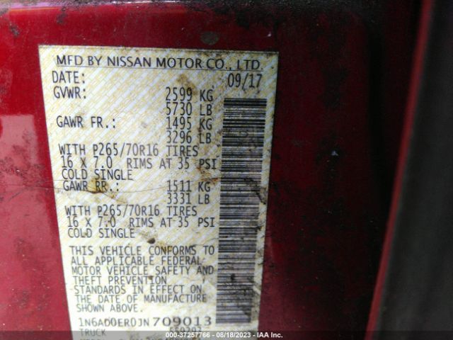 Photo 8 VIN: 1N6AD0ER0JN709013 - NISSAN FRONTIER 