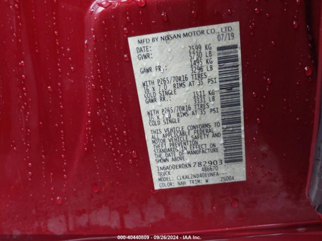 Photo 8 VIN: 1N6AD0ER0KN782903 - NISSAN FRONTIER 