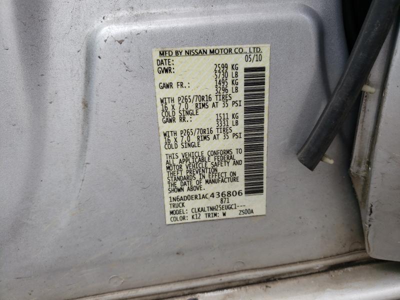 Photo 9 VIN: 1N6AD0ER1AC436806 - NISSAN FRONTIER C 