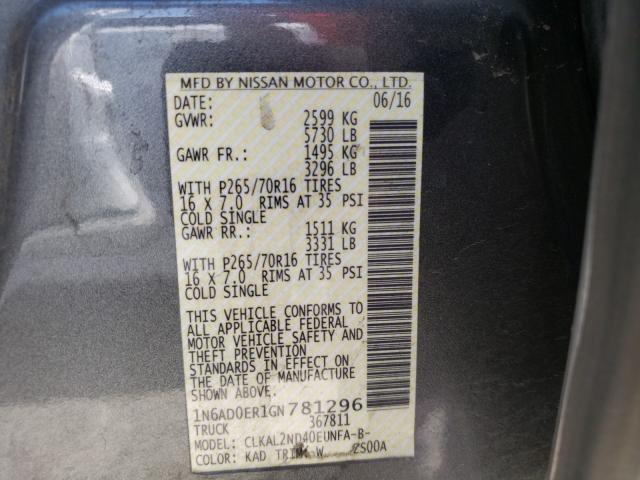 Photo 9 VIN: 1N6AD0ER1GN781296 - NISSAN FRONTIER S 