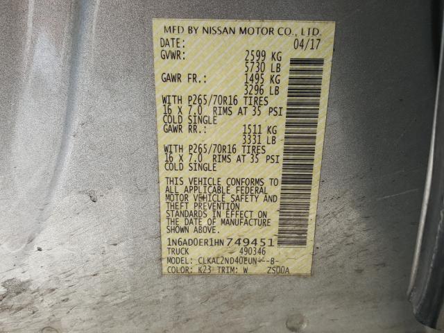 Photo 9 VIN: 1N6AD0ER1HN749451 - NISSAN FRONTIER S 