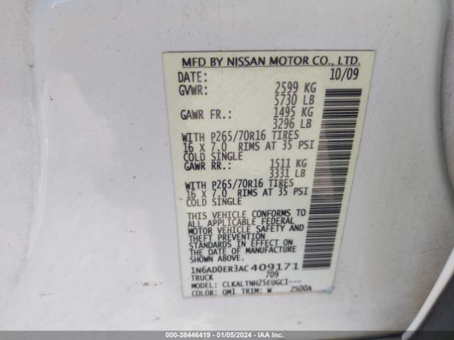 Photo 8 VIN: 1N6AD0ER3AC409171 - NISSAN FRONTIER 