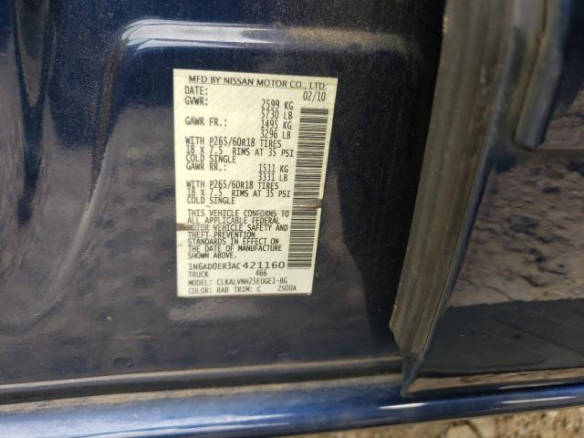 Photo 9 VIN: 1N6AD0ER3AC421160 - NISSAN FRONTIER C 