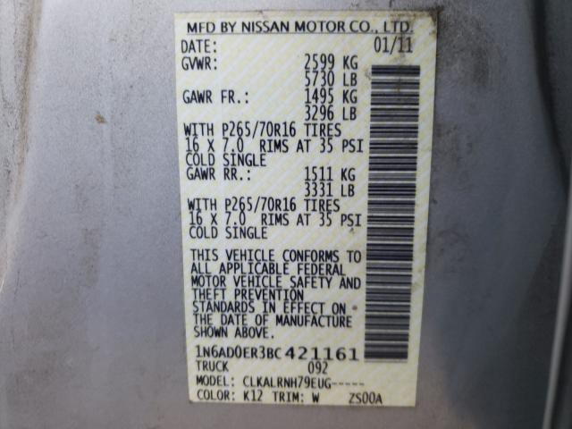 Photo 9 VIN: 1N6AD0ER3BC421161 - NISSAN FRONTIER S 