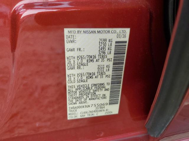 Photo 11 VIN: 1N6AD0ER3GN755069 - NISSAN FRONTIER 