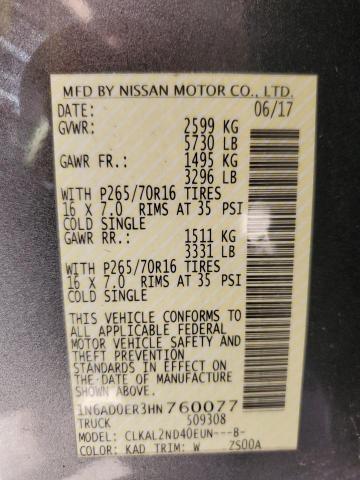 Photo 11 VIN: 1N6AD0ER3HN760077 - NISSAN FRONTIER S 