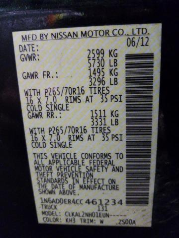 Photo 11 VIN: 1N6AD0ER4CC461234 - NISSAN FRONTIER S 