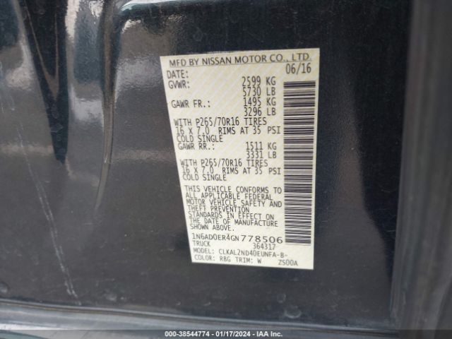 Photo 8 VIN: 1N6AD0ER4GN778506 - NISSAN FRONTIER 