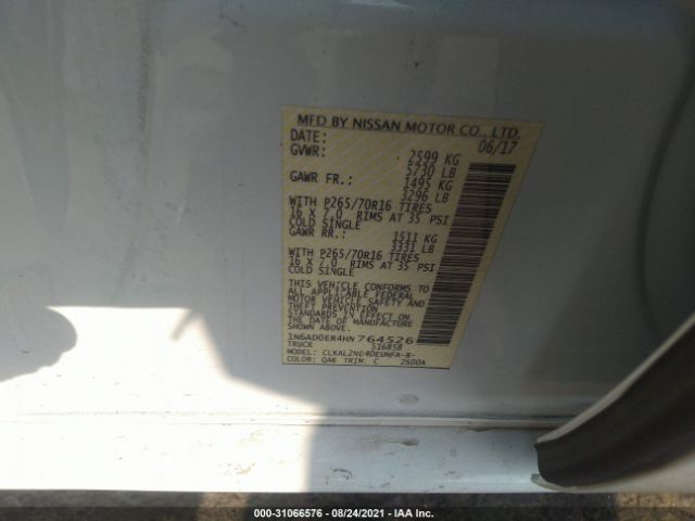 Photo 8 VIN: 1N6AD0ER4HN764526 - NISSAN FRONTIER 