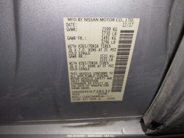 Photo 8 VIN: 1N6AD0ER4JN728132 - NISSAN FRONTIER 