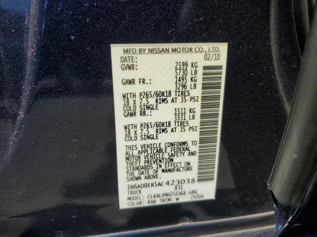 Photo 10 VIN: 1N6AD0ER5AC423038 - NISSAN FRONTIER C 