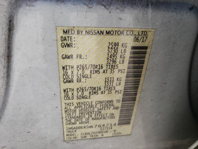 Photo 9 VIN: 1N6AD0ER5HN764714 - NISSAN FRONTIER S 