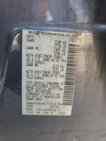 Photo 12 VIN: 1N6AD0ER5KN751176 - NISSAN FRONTIER S 