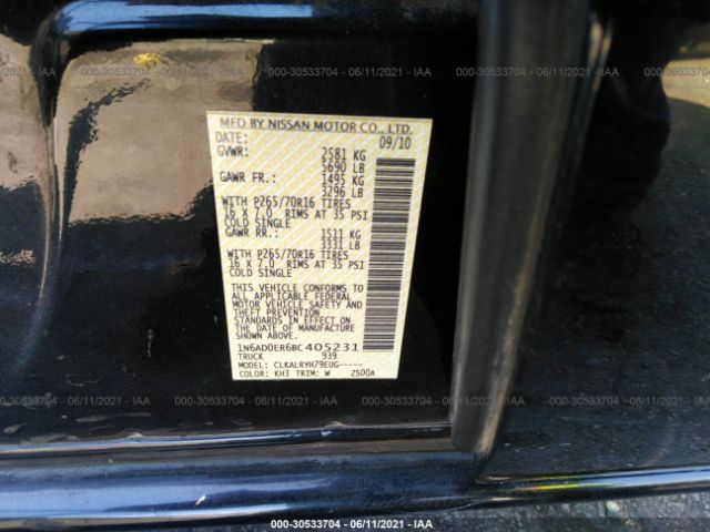 Photo 8 VIN: 1N6AD0ER6BC405231 - NISSAN FRONTIER 