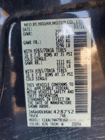 Photo 11 VIN: 1N6AD0ER6BC428752 - NISSAN FRONTIER 