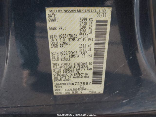 Photo 8 VIN: 1N6AD0ER6DN727987 - NISSAN FRONTIER 