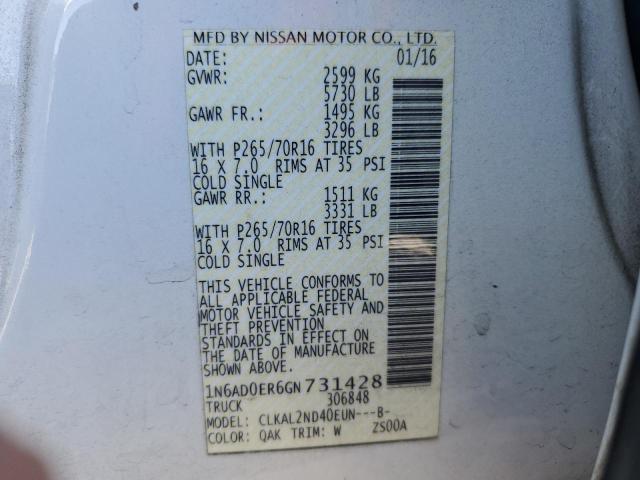 Photo 11 VIN: 1N6AD0ER6GN731428 - NISSAN FRONTIER S 