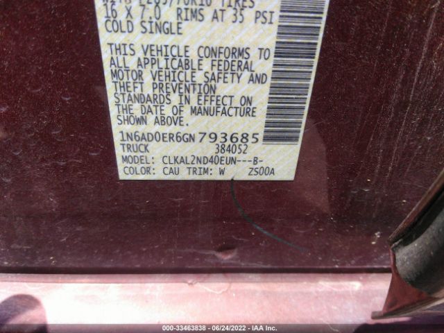 Photo 8 VIN: 1N6AD0ER6GN793685 - NISSAN FRONTIER 