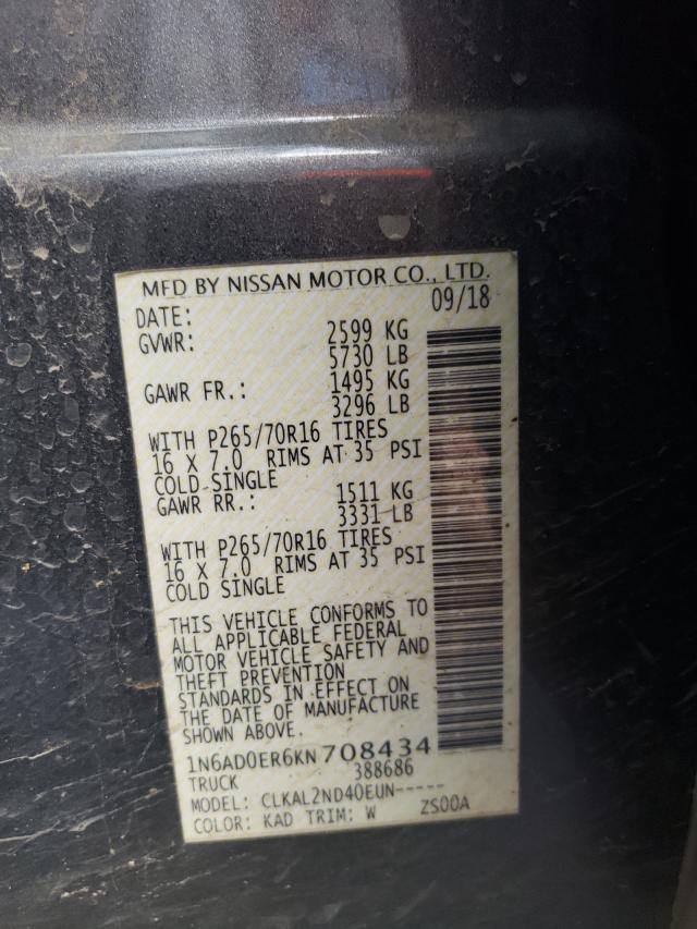 Photo 9 VIN: 1N6AD0ER6KN708434 - NISSAN FRONTIER S 