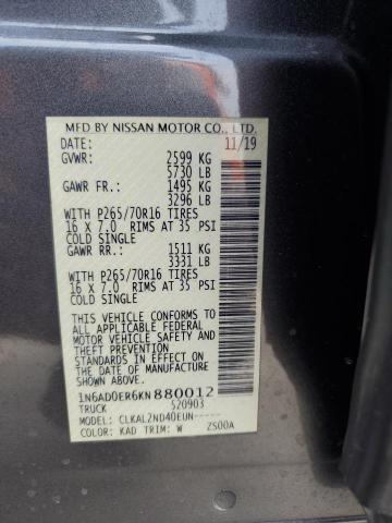 Photo 12 VIN: 1N6AD0ER6KN880012 - NISSAN FRONTIER 