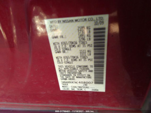 Photo 8 VIN: 1N6AD0ER7AC408007 - NISSAN FRONTIER 