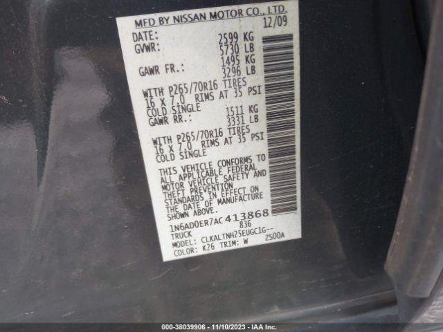 Photo 8 VIN: 1N6AD0ER7AC413868 - NISSAN FRONTIER 