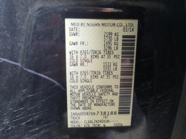 Photo 9 VIN: 1N6AD0ER7EN738188 - NISSAN FRONTIER S 