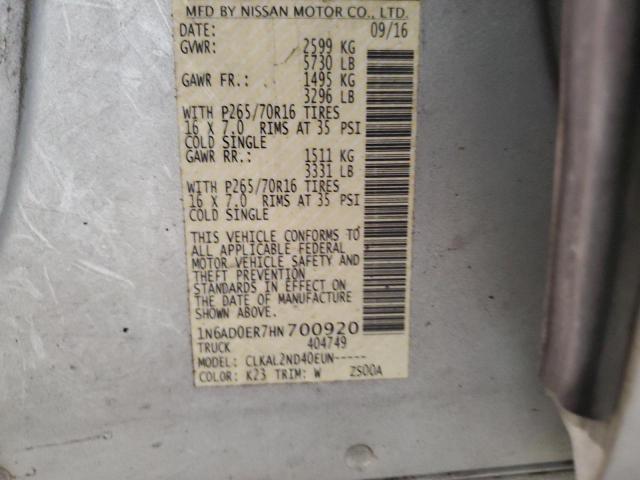 Photo 11 VIN: 1N6AD0ER7HN700920 - NISSAN FRONTIER S 