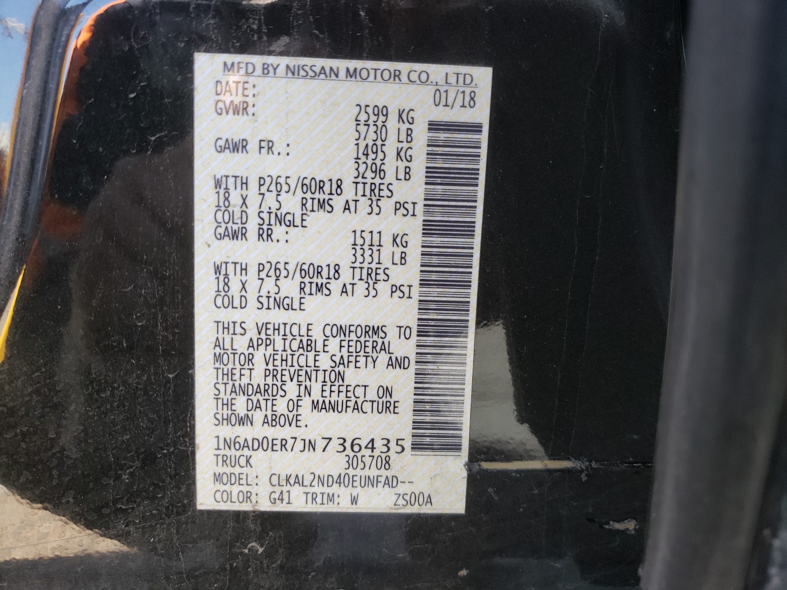 Photo 9 VIN: 1N6AD0ER7JN736435 - NISSAN FRONTIER S 