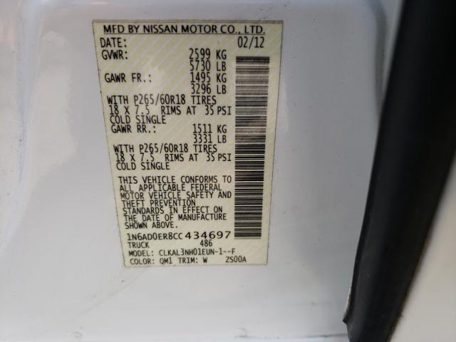 Photo 9 VIN: 1N6AD0ER8CC434697 - NISSAN FRONTIER S 