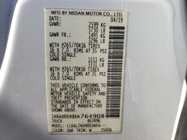 Photo 9 VIN: 1N6AD0ER8KN764908 - NISSAN FRONTIER S 