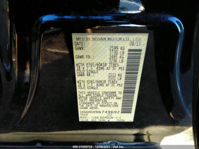 Photo 8 VIN: 1N6AD0ER9DN749692 - NISSAN FRONTIER 