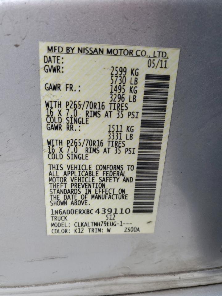 Photo 11 VIN: 1N6AD0ERXBC439110 - NISSAN NAVARA (FRONTIER) 