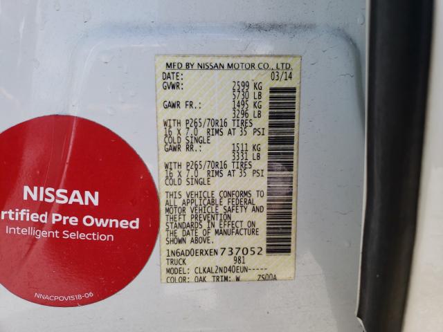 Photo 9 VIN: 1N6AD0ERXEN737052 - NISSAN FRONTIER S 