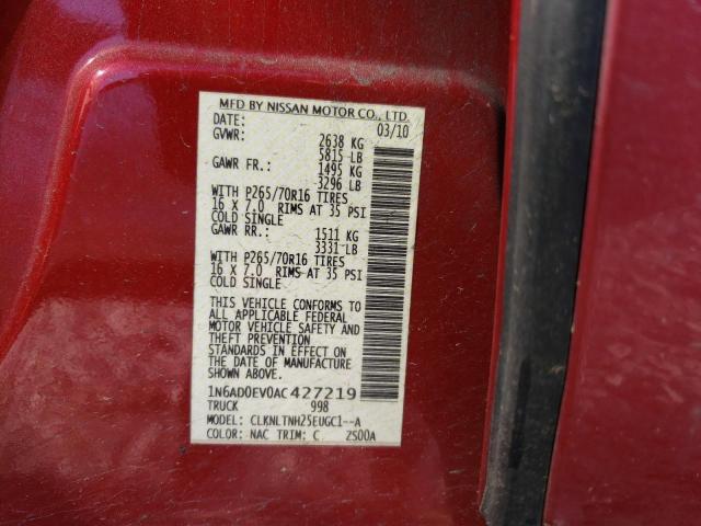 Photo 11 VIN: 1N6AD0EV0AC427219 - NISSAN FRONTIER C 