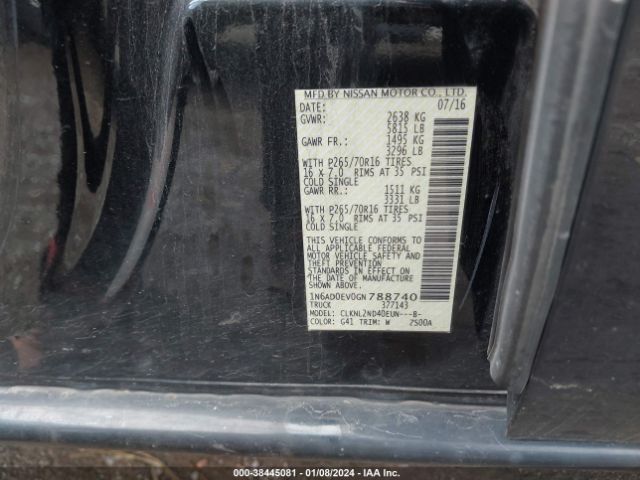 Photo 8 VIN: 1N6AD0EV0GN788740 - NISSAN FRONTIER 