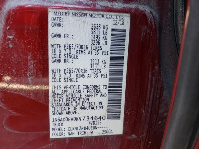 Photo 9 VIN: 1N6AD0EV0KN734640 - NISSAN FRONTIER S 