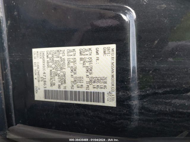 Photo 8 VIN: 1N6AD0EV1CC471863 - NISSAN FRONTIER 