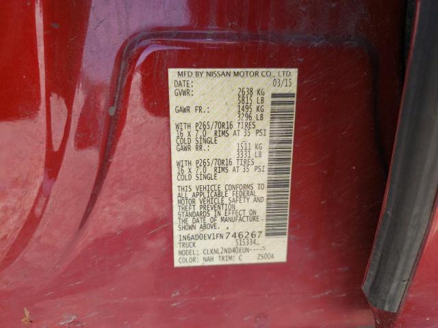 Photo 11 VIN: 1N6AD0EV1FN746267 - NISSAN FRONTIER 