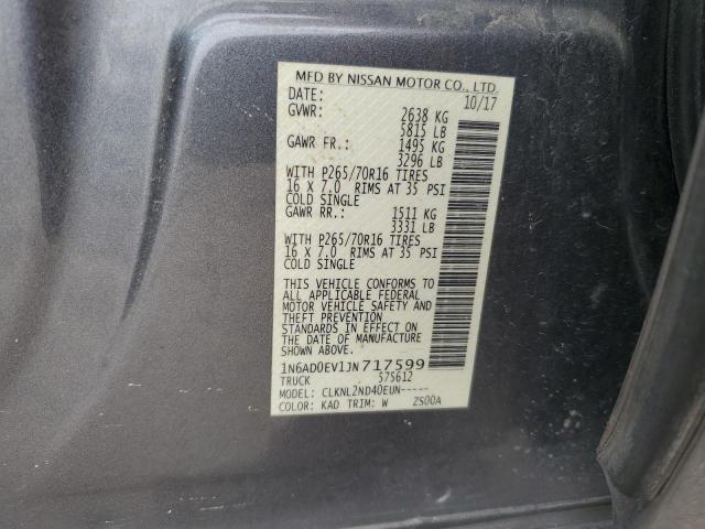 Photo 11 VIN: 1N6AD0EV1JN717599 - NISSAN FRONTIER S 