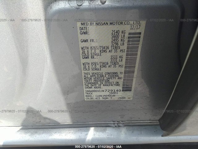 Photo 8 VIN: 1N6AD0EV1JN729140 - NISSAN FRONTIER 