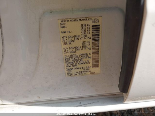 Photo 8 VIN: 1N6AD0EV1KN787380 - NISSAN FRONTIER 