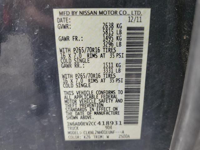 Photo 11 VIN: 1N6AD0EV2CC418931 - NISSAN FRONTIER S 