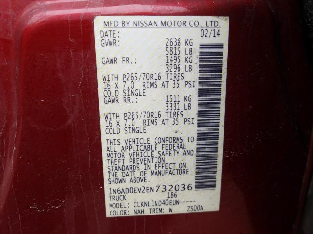 Photo 9 VIN: 1N6AD0EV2EN732036 - NISSAN FRONTIER S 