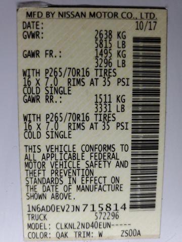 Photo 12 VIN: 1N6AD0EV2JN715814 - NISSAN FRONTIER 