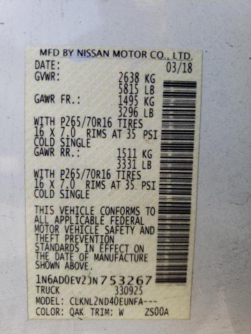 Photo 11 VIN: 1N6AD0EV2JN753267 - NISSAN FRONTIER S 