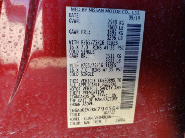 Photo 9 VIN: 1N6AD0EV2KN794564 - NISSAN FRONTIER S 